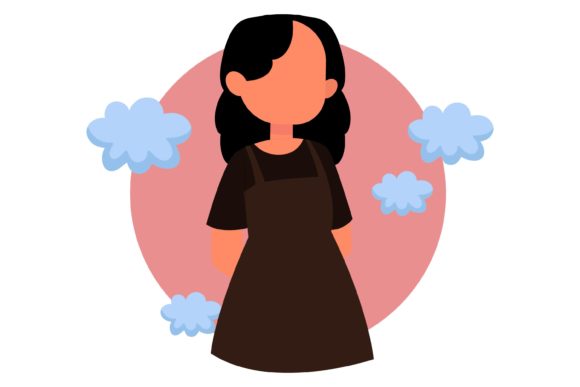 Download Women Black Long Hair Style Character - Premium Bundle